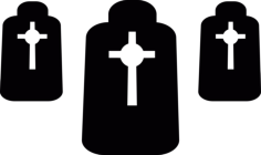 Headstones With Crosses Outline Svg File, Free Vectors File